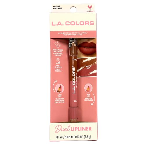 LA Colors Matte Pink Dual Lipliner - Cuteness, Lipliner Pencil with sharpener, 0.13 oz Beauty & Personal Care L.A. COLORS