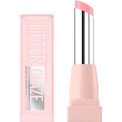 MAYBELLINE Lifter Glaze Oil Balm with Hyaluronic Acid and Hydrating Oil Blend, Lip Balm with 24HRs of Smooth, Moisturizing Shine, Pink Drip (Sheer Beauty and Personal Care MAYBELLINE