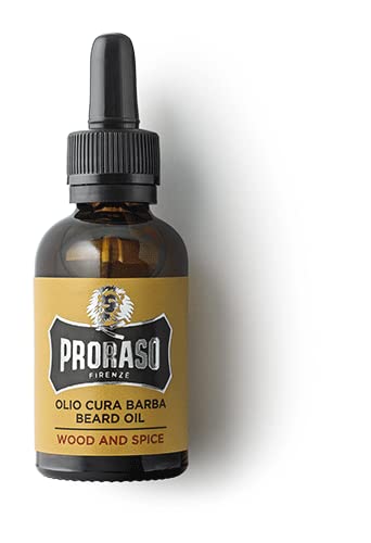 Proraso Wood and Spice Beard Oil - Moisturizing Avocado, Sunflower, Cedarwood & Vanilla Condition Beards & Add Shine - Leave In Facial Hair Oil Beauty and Personal Care Proraso