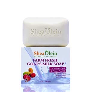 FARM FRESH GOAT'S MILK SOAP WITH GRAPE SEED & PRICKLY PEAR OIL Beauty & Personal Care SheaOlein Naturally Essential