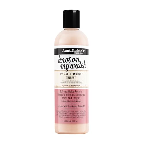 Aunt Jackie's Curls and Coils Knot On My Watch Instant Hair Detangling Therapy for Natural Curls, Coils and Waves, Enriched with Shea Butter, 12 oz Beauty & Personal Care Aunt Jackie's
