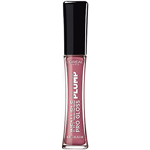 L'Oreal Paris Infallible Pro Gloss Plump Lip Gloss with Hyaluronic Acid, Long Lasting Plumping Shine, Lips Look Instantly Fuller and More Plump, Mauve Beauty & Personal Care L'Oreal Paris