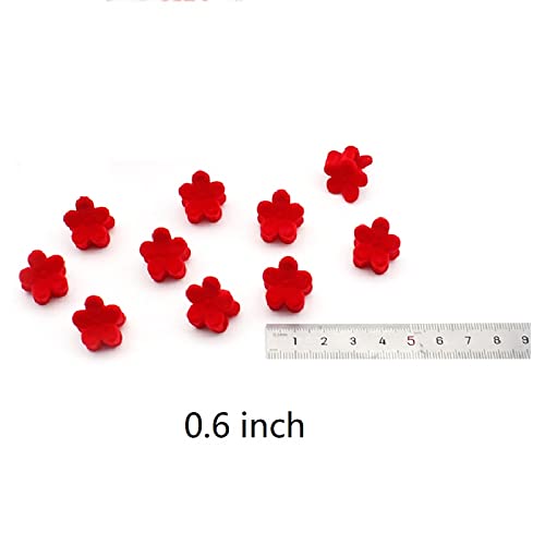 30pcs Red Velvet Mini Hair Claw Clips Flower Heart Bow Hair Bangs Pin Small Hair Clips Clamps Non Slip Tiny Plastic Jaw Clips For Girls and Women Beauty & Personal Care Hot&Sattion