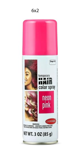 Goodmark Temporary Hair Color Spray - Neon Pink, Washable Halloween Hair Dye Spray, 3 oz Can (Pink) Beauty & Personal Care Goodmark