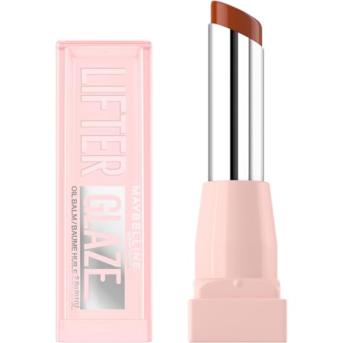 MAYBELLINE Lifter Glaze Oil Balm with Hyaluronic Acid and Hydrating Oil Blend, Lip Balm with 24HRs of Smooth, Moisturizing Shine, Latte Crush (Sheer Beauty and Personal Care MAYBELLINE