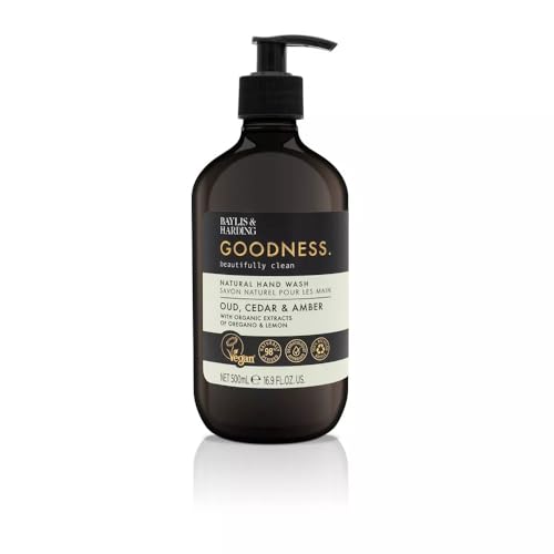 Baylis & Harding Liquid Hand Soap Wash with Dispenser, Goodness, Oud Cedar & Amber, 16.9oz/500ml Beauty & Personal Care Baylis & Harding