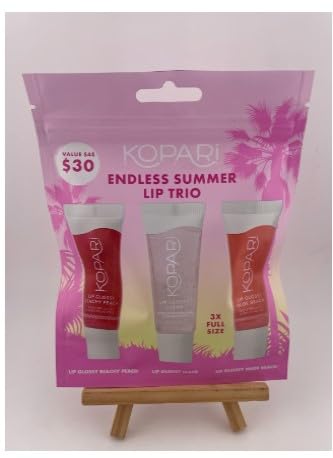 Kopari Endless Summer Lip Trio Lip Glossy Beachy Peach, Clear, Nude Beach (Endless Summer Lip Glossy, Trio) Beauty & Personal Care Kopari