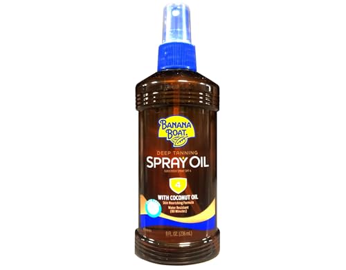 Banana Boat Deep Tanning Spray Oil with Coconut Oil, Sunscreen Spray SPF 4, Skin Nourishing Formula, Water Resistant 80 Minutes, 8 fl oz Beauty & Personal Care Banana Boat