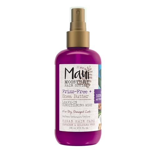 Maui Moisture Frizz-Free + Shea Butter Leave-in Conditioning Mist, Curly Hair Styling Spray to Soften, Detangle, & Define Dry, Damaged Curls & Waves Beauty & Personal Care Maui Moisture