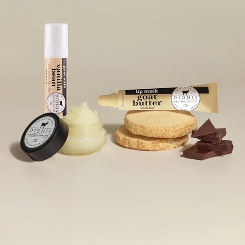 Dionis Goat Milk Gift Set For Women, Lip Balm, Exfoliating Sugar Scrub & Hydrating Overnight Repair Mask, 3-Piece Womens Skincare & Travel Essentials Beauty and Personal Care Dionis