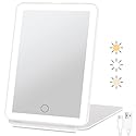 FUNTOUCH Rechargeable Travel Makeup Mirror with 72 Led Lights, Portable Lighted Beauty Mirror, 3 Color Lighting, Dimmable Touch Screen, Tabletop LED Beauty & Personal Care FUNTOUCH