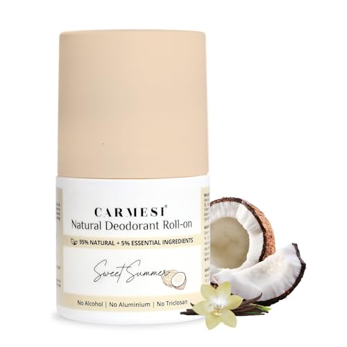 Carmesi Natural Deodorant Roll On for Women - No Aluminum & Alcohol-Free - Fights Body Odor, Soothes & Nourishes Underarms - Non-Sticky, Long-Lasting Beauty and Personal Care Carmesi