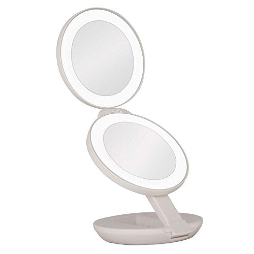 Zadro 4.5" Round LED Compact Mirror 10X/1X Travel Mirror with Lights and Magnification 3 AAA batteries LED Makeup Mirror Beauty & Personal Care Zadro