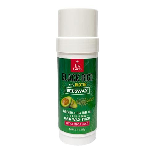 Dr.Girls Rice Water Extra Mega Hold Hair Beeswax Stick 2.11oz/ 60g (Avocado & Tea Tree Oil) Beauty & Personal Care Dr.Girls