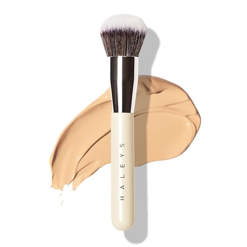 HALEYS Kabuki Makeup Brush - Vegan Foundation Brush for Liquid, Cream & Powder, Seamless Blending Face Brush for Concealer, Blush & Setting Powder Beauty & Personal Care HALEYS
