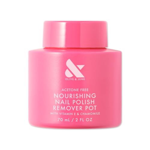 Olive & June Nourishing Remover Pot | Non Acetone | No-Mess Nail Polish Removal For Hands & Feet | Vitamin E & Chamomile | Acetone - Free Super Fast