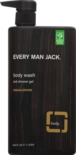 Every Man Jack Body Wash, Sandalwood 33.8-ounce Moisturizing Beauty & Personal Care Every Man Jack