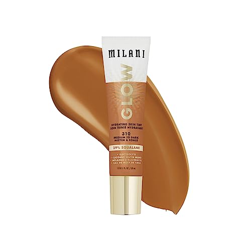 Milani Glow Hydrating Skin Tint - Medium to Dark, Dewy Finish, Light Coverage, Cruelty Free Beauty & Personal Care Milani