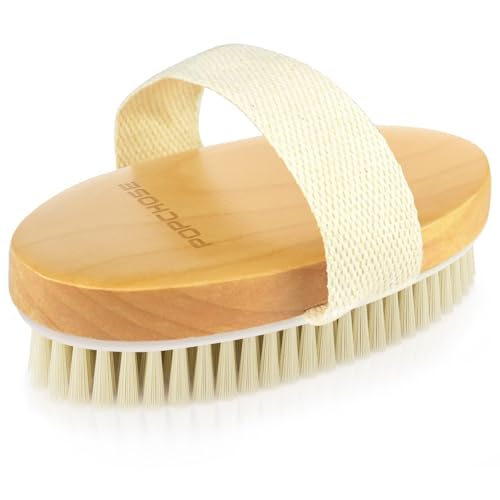 POPCHOSE Dry Brushing Body Brush, Natural Bristle Dry Skin Exfoliating Brush Body Scrub for Flawless Skin, Cellulite Reduction, Lymphatic Drainage Beauty and Personal Care POPCHOSE