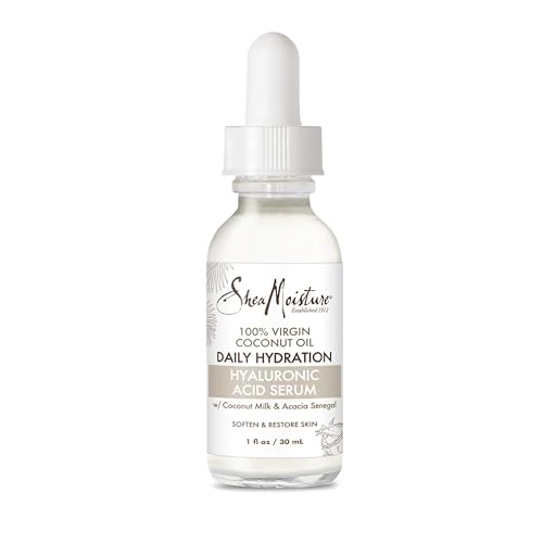SheaMoisture Hyaluronic Acid Serum for Dry Skin 100% Virgin Coconut Oil Paraben Free Face Serum 1 fl oz Beauty & Personal Care Shea Moisture