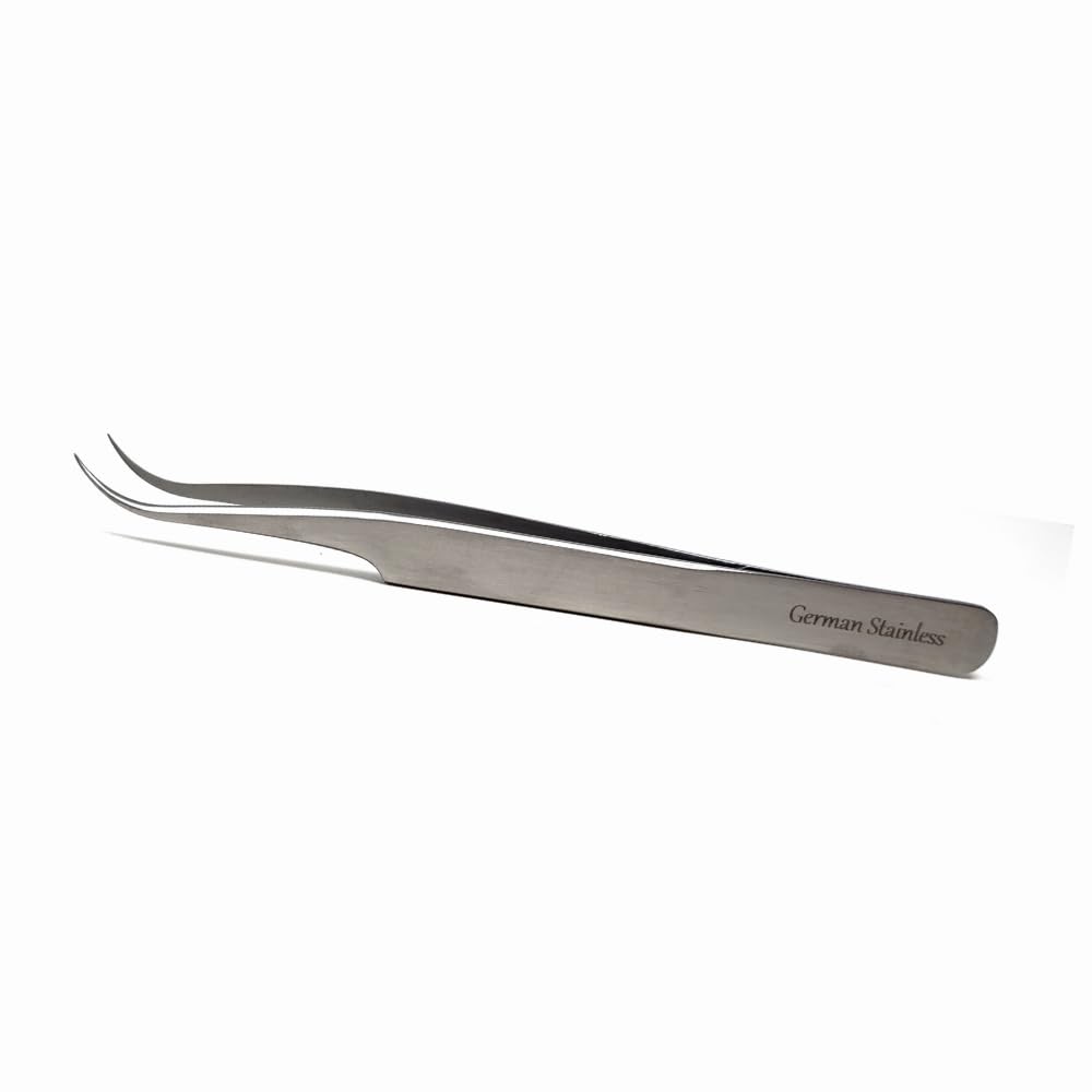 Professional Eyelash Tweezers Sharp, Needle Nose, Stainless Steel, Tweezers Precision Pluckers 4.75" with Fine Precision Tips for Facial Hair Beauty and Personal Care HIGH TECH INSTRUMENTS