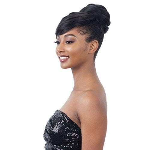 TWISTED BUN BANG (1 Jet Black) - Freetress Equal Synthetic Bun & Swoop Side Bang