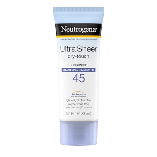 Neutrogena Ultra Sheer Dry-Touch Sunscreen Lotion, Broad Spectrum SPF 45 UVA/UVB Protection, Light, Water Resistant, Non-Comedogenic; Non-Greasy Beauty & Personal Care Neutrogena
