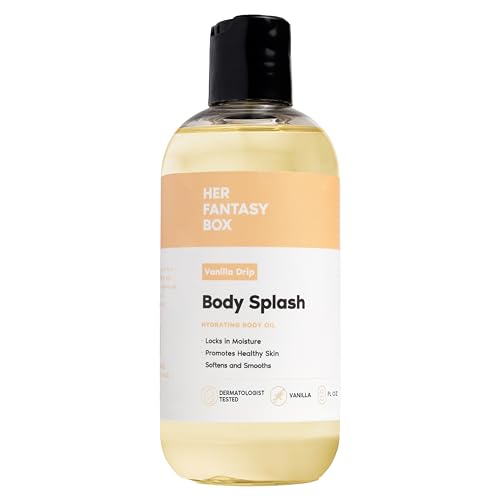 Her Fantasy Box | Body Splash Vanilla Drip Fragrance Oil - Warm Vanilla Sugar Scent with Creamy Cashmere & Sandalwood, Lightweight Hydrating Body Oil Beauty and Personal Care Her Fantasy Box Default Title