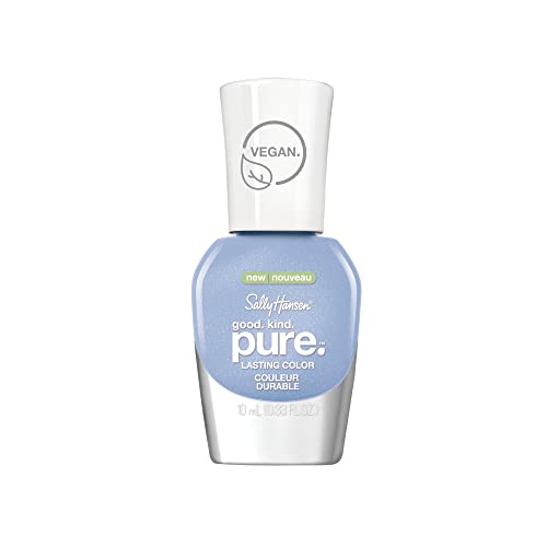 Sally Hansen Good. Kind. Pure. Nail Polish | Plant-Based, Vegan, 16-Free Formula | Opaque, Shiny | 370 Crystal Blue | Light Sky Blue Nail Color Beauty & Personal Care Sally Hansen