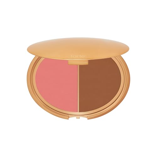 tarte park ave princess cream cheek duo - Blush & Bronzer Duo with Buildable Waterproof Cheek Tint Infused with Coconut, Vitamin E & Guava Seed, Vegan Beauty & Personal Care tarte