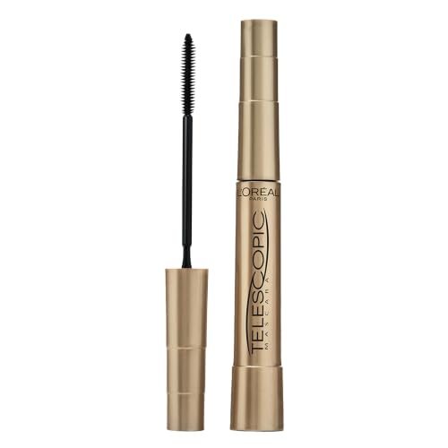 L’Oreal Paris Makeup Original Telescopic Mascara, Separating Mascara Volume and Length Formula, Washable, Black Brown, 0.27 Fl Oz., 1 Count