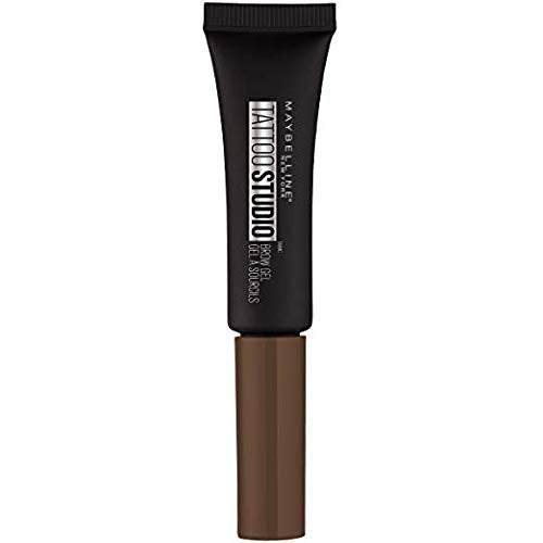 Maybelline TattooStudio Longwear Waterproof Eyebrow Gel Makeup for Fully Defined Brows, Spoolie Applicator Included, Lasts Up To 2 Days, Chocolate