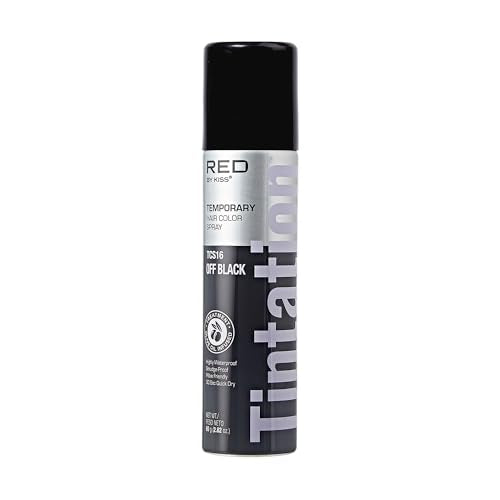 Red by Kiss Tintation Temporary Hair Color Spray, Instant Gray Root Touch Up Coverage, Water-Resistant & Smudge-Proof, Easy Wash Out, Barber Beauty & Personal Care Red by Kiss