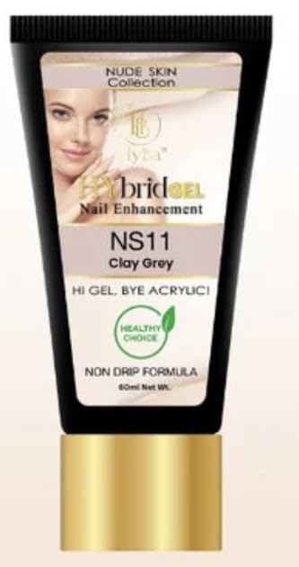 HyGEL Hybrid Nail Gel, Nude Skin Collection SINGLES, 60ml (Clay Grey, NS11)