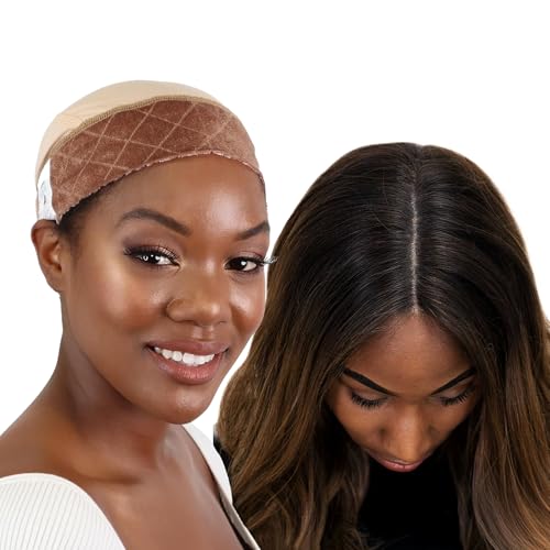 Milano Collection GripCap for Women, 2 in 1 Wig Cap with Grip Band Plus Wig Cap for Lace Frontals, Fully Adjustable, Comfortable, and Breathable