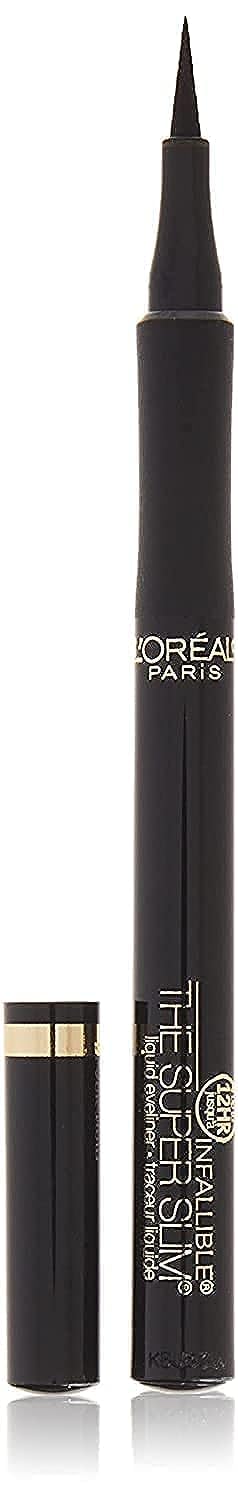 L'Oreal Paris Makeup Infallible Super Slim Long-Lasting Liquid Eyeliner, Ultra-Fine Felt Tip, Quick Drying Formula, Glides on Smoothly, Black, Pack Beauty & Personal Care L'Oreal Paris