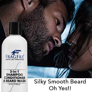 FRAGFRE Shampoo Conditioner and Beard Wash for Men, 12 oz - Unscented, Sensitive Skin, 3 in 1 Hair and Beard Cleansing and Conditioning, Grooming Beauty & Personal Care FRAGFRE