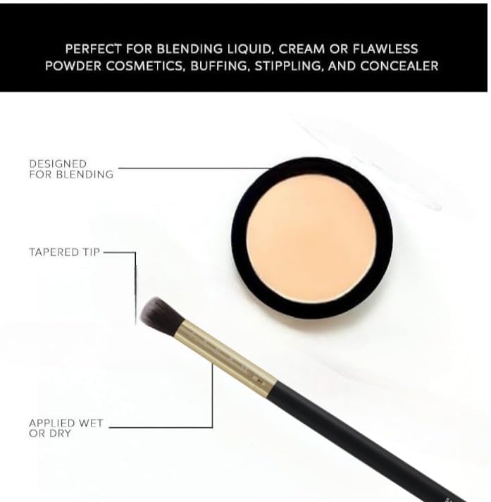 F.A.R.A.H® Small Flat Blending Brush 165E (Black) - Precision Vegan Makeup Brush for Seamless Application Beauty & Personal Care F.A.R.A.H