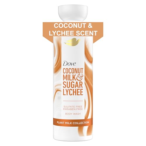 Dove Plant Milk Cleansing Body Wash Coconut & Lychee for Moisturized Skin Gentle Cleanser, No Sulfate Cleansers or Parabens, 98% Biodegradable 17.5 fl Beauty & Personal Care Dove