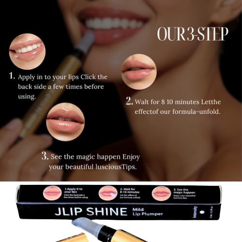 JLipShine Rose Lip Plumper Gloss - Hydrating Lip Plumping Oil with Hyaluronic Acid, Peptides & Vitamin E - Moisturizing High Shine Lip Gloss Treatment Beauty and Personal Care BIOTYFACEPRO SKINCARE
