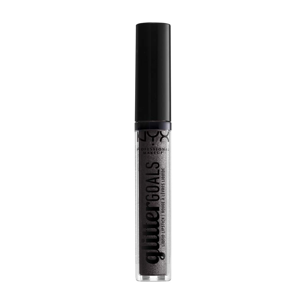 NYX PROFESSIONAL MAKEUP Glitter Goals Liquid Lipstick - Alienated (Deep Grey With Silver Glitter) Beauty & Personal Care NYX PROFESSIONAL MAKEUP