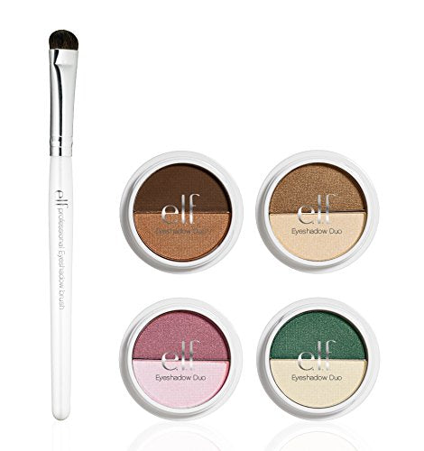 e.l.f. 4 Piece Duo Eyeshadow and Brush Set, Day Beauty & Personal Care e.l.f.