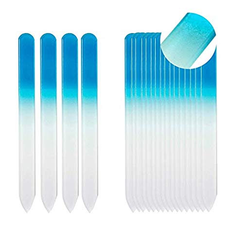 SIUSIO 40 Pack Professional Czech Crystal Glass Nail Files for Natural Nails Double Sided Etched Surface Files Gradient Rainbow Color for Acrylic Nail Beauty & Personal Care SIUSIO