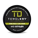 TOWELDRY Mid Styler Firm Hold + Low Shine Matte Finish - Men's Hair Styling Fiber Cream - 7/10 Hold - Easy Washout Formula - Men's Grooming Gear, Made Beauty & Personal Care Towel Dry