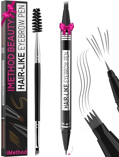 iMethod Eyebrow Pen - Eyebrow Pencil Magical 2-in-1 Eye Brow Pencils for Women with 4-Fork-Tip & Precise Brush-Tip for Natural Hair-Like Brows, Last Beauty and Personal Care iMethod Default Title
