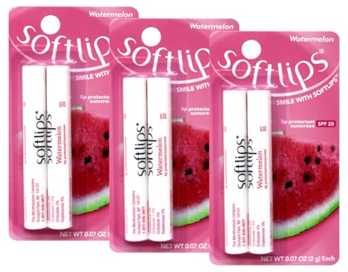 Softlips Watermelon Gluten-Free, Twin Pack Lip Protectant Sunscreen SPF 20, 0.07 oz Each (Pack of 3) Beauty and Personal Care SoftLips