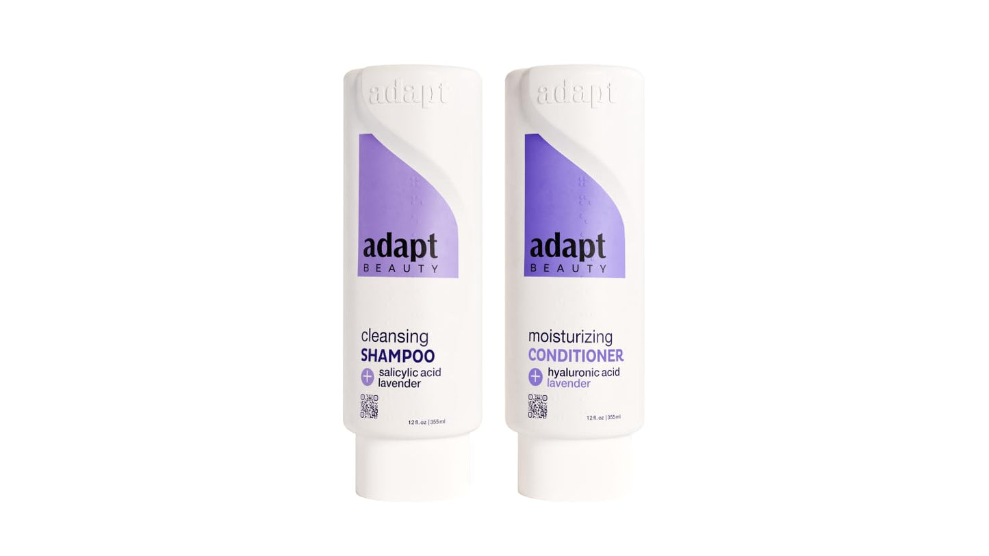 Adapt Beauty Shampoo and Conditioner Set with salicylic acid, hyaluronic acid and lavender - Inclusive, Fast-Rinse, Sulfate-Free Formula Beauty & Personal Care Adapt Beauty