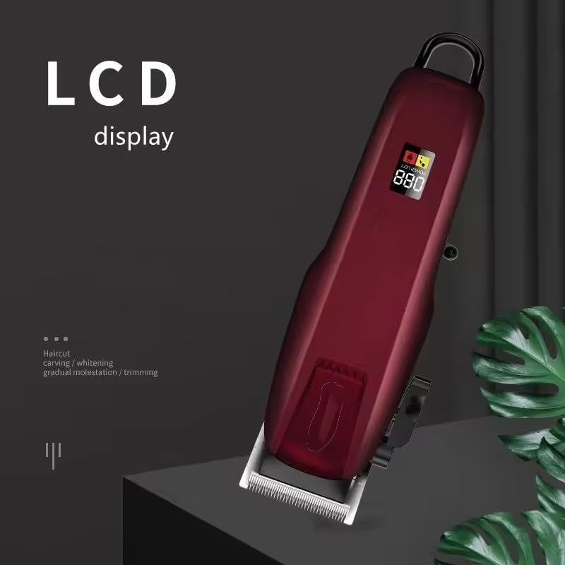 GLESVOWIO Men's Haircut Machine LCD Cordless&Corded Barber Clippers for Hair Cutting & Grooming Rechargeable Beard Trimmer Beauty and Personal Care GLESVOWIO