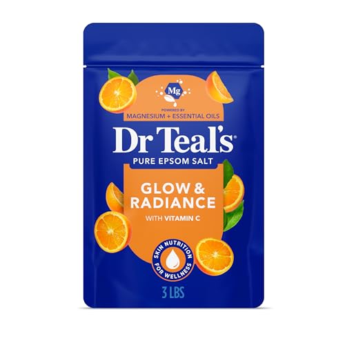 Dr Teal's Pure Epsom Magnesium Salt Soak, Glow & Radiance with Vitamin C & Citrus Essential Oils, 3 lbs Beauty and Personal Care Dr Teal's