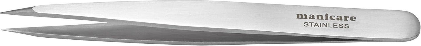 Manicare Point Tweezer - Surgical Grade Stainless Steel, Sharp Pointed Tips, Precision Plucking, Eyebrow Tweezing, Removes Unwanted Facial Hair Beauty and Personal Care Manicare
